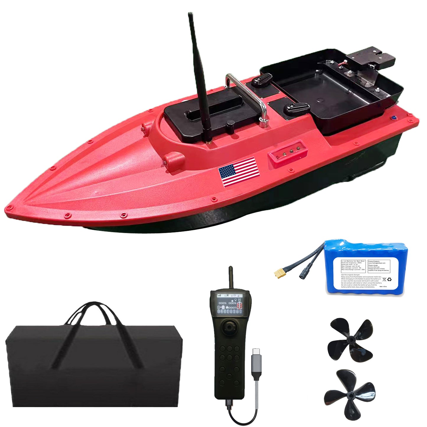 High Speed RC Fishing Bait Boat for Ocean Lake Fishing with GPS, 500M Range, 4.5KG Load, Cruise Control