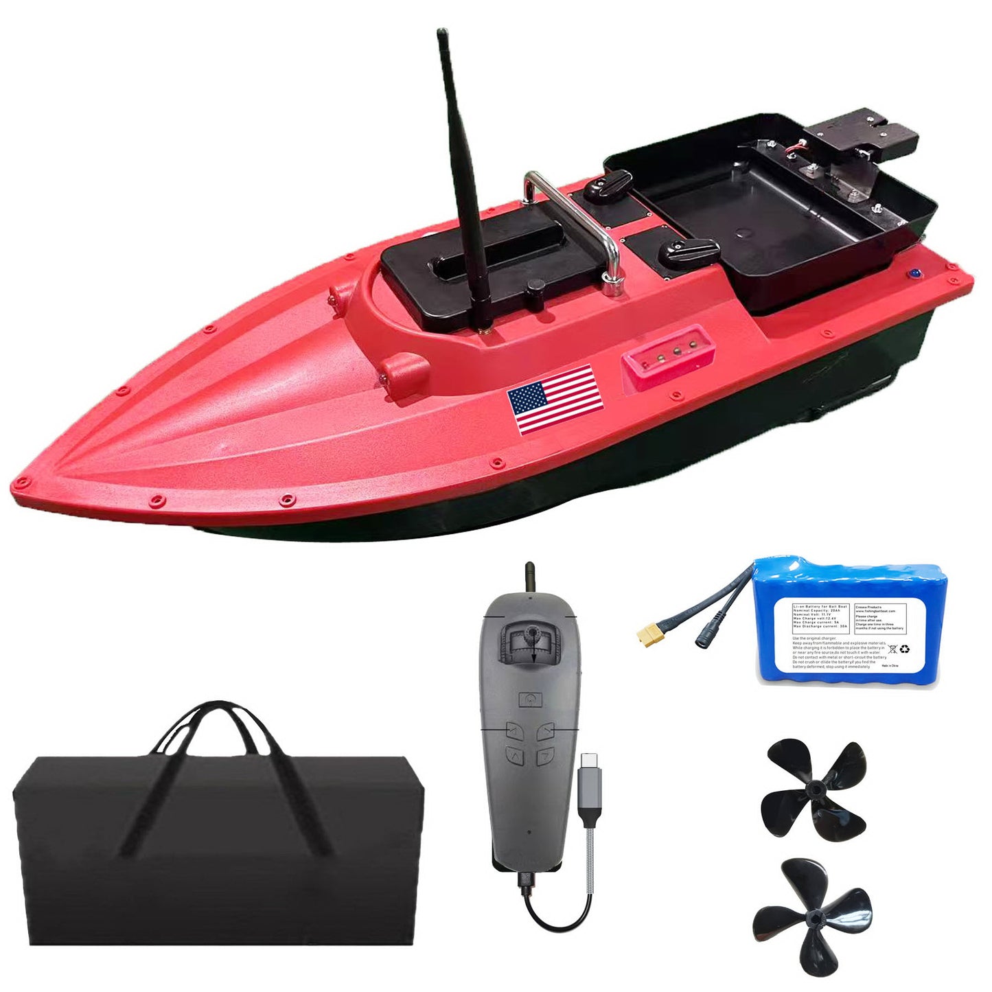 CRESEA PRODUCTS High Speed Waterproof RC Fishing Bait Boat for Surf Fishing Ocean Lake Fishing, 500M Range, 4.5KG Load, Cruise Control
