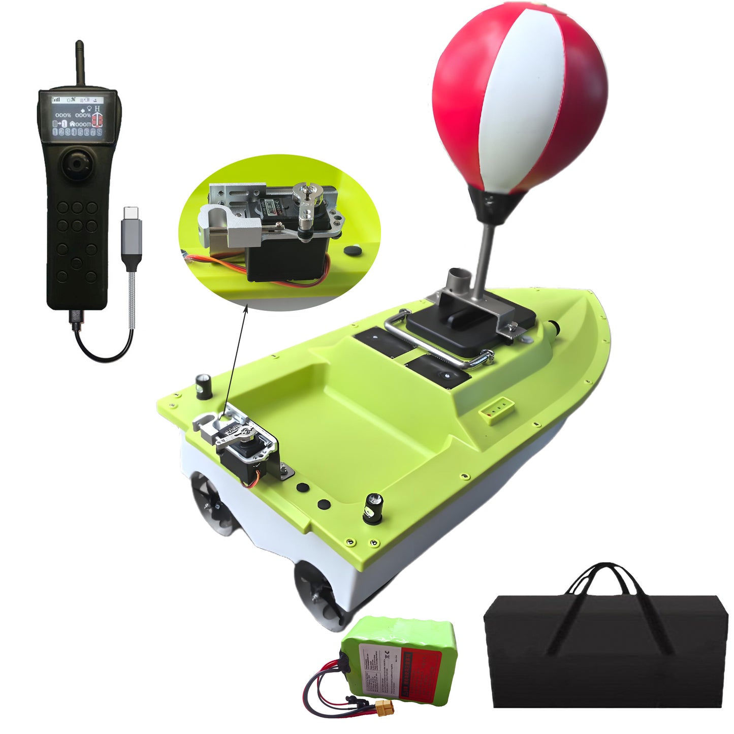 S80 Brushless Motor Super Speed Saltwater RC Fishing Bait Boat with GPS for Surf Fishing with 2 Line Releases,22,000mah Battery,IP 66 Waterproof,500M Range,5 Meters/Second