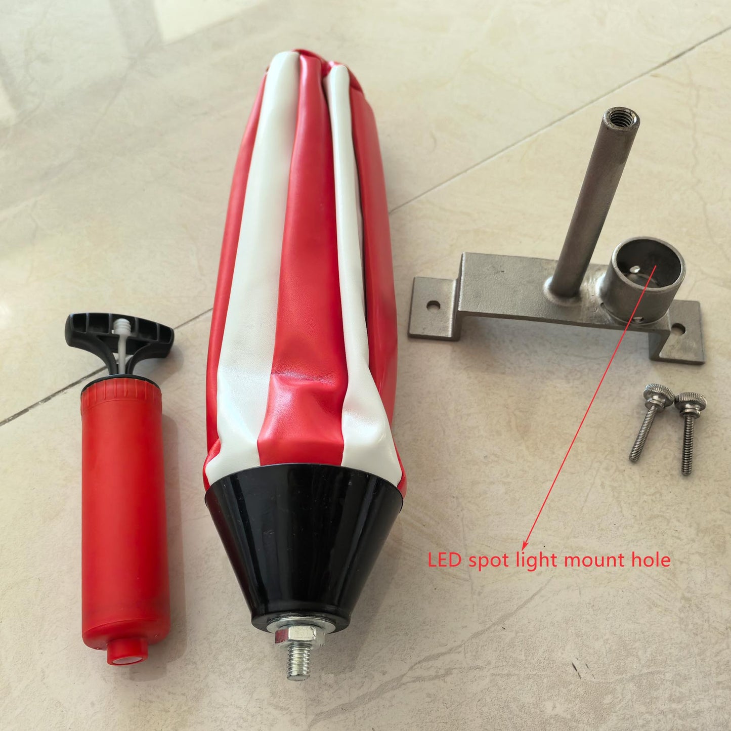 Fishing Bait Boat Inflatable Self-Righting Ball Kit 16x20cm,Anti Flip Ball Marker Buoys for S70 S80 RC Fishing Bait Boats,Waterproof Floating Ball with Bracket