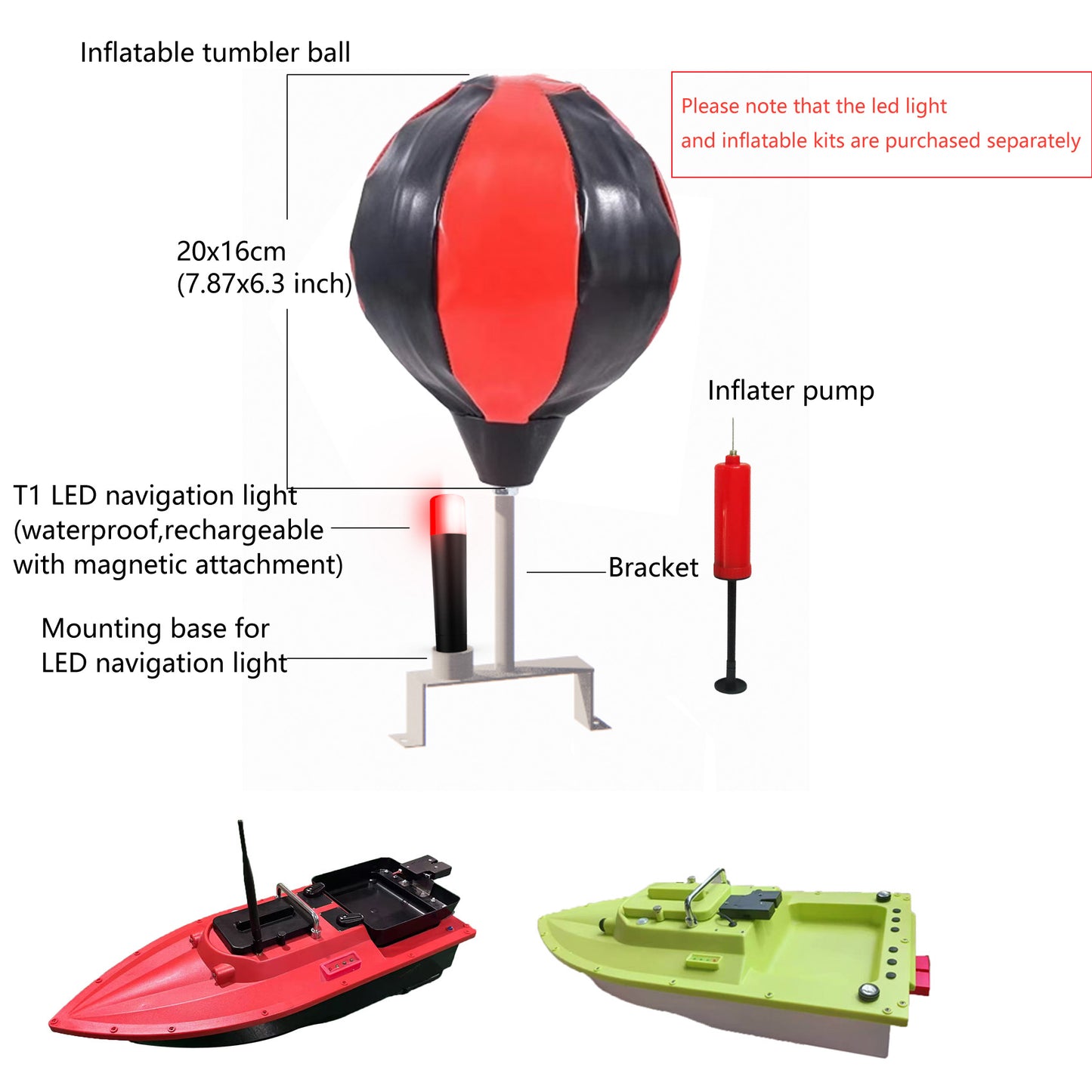S80 Brushless Motor Super Speed Saltwater RC Fishing Bait Boat with GPS for Surf Fishing with 2 Line Releases,22,000mah Battery,IP 66 Waterproof,500M Range,5 Meters/Second