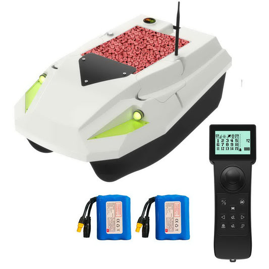 D50B 12V RC Fishing Bait Boat for Carp Fishing with GPS Auto Return, 3-Speed Gear, 2x24000mAh Batteries, Bottom Leak-Type Design, Low Battery Alarm, 100 GPS Points – Perfect for Bait and Hook Delivery