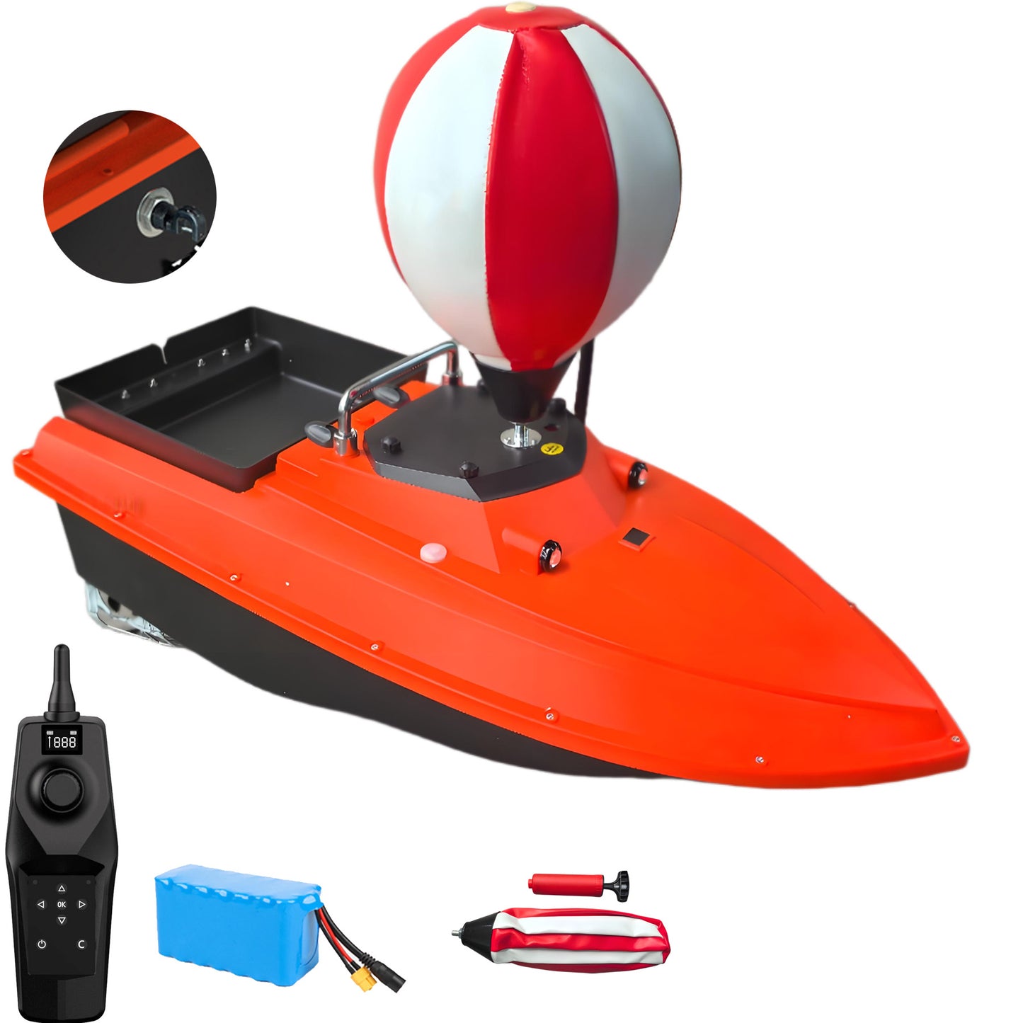 D80B High Speed RC Fishing Bait Boat for Ocean Lake Fishing with GPS, 500M Range, 4.5KG Load, Cruise Control