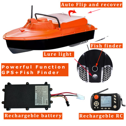 7.4V JABO2BG 2 in 1 Bait Boat with Fish Finder for Carp Fishing