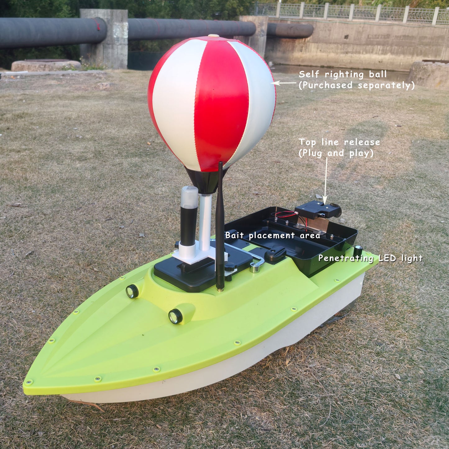 CRESEAPRODUCTS S80 Brushless Motor Super Speed Saltwater RC Fishing Bait Boat for Surf Fishing with 2 Bait Tray,IP 66 Waterproof,500M Range,5 Meters/Second