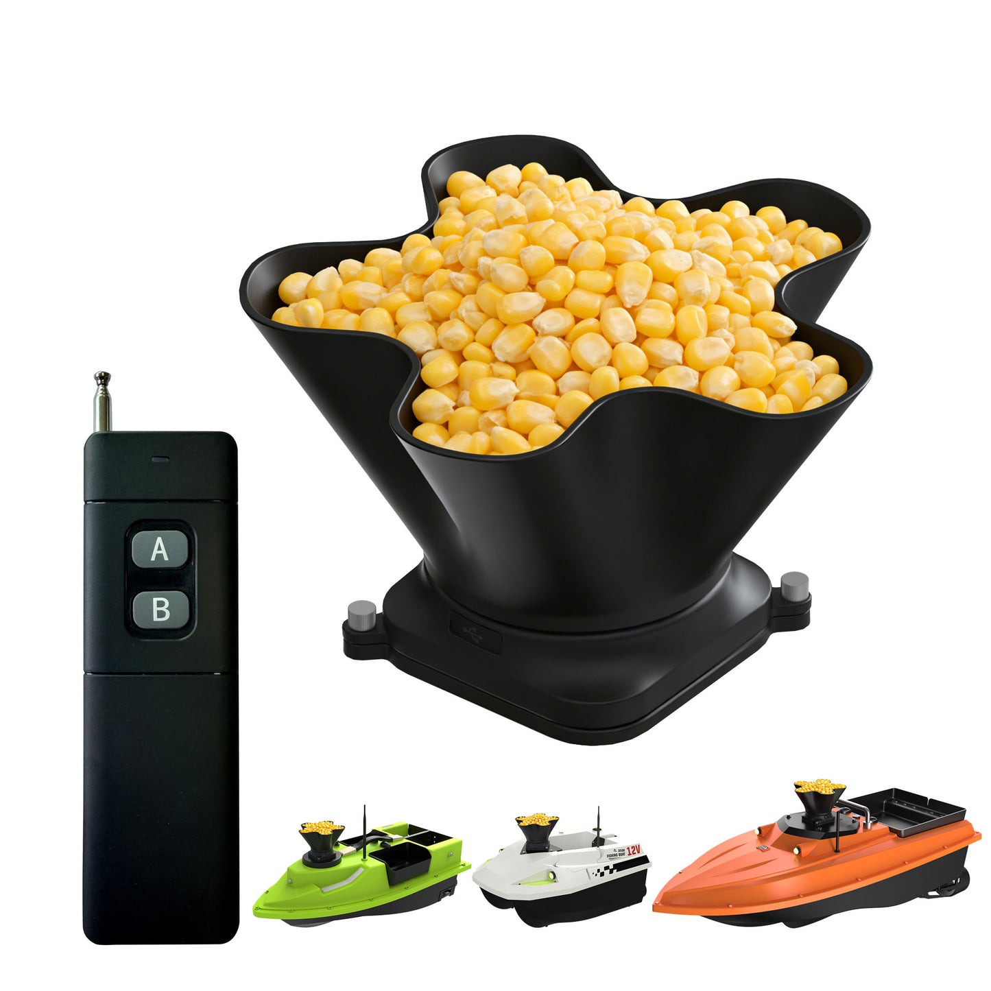 360 Degree Rechargeable Rotatable RC Bait Spreader for Fishing Bait Boats