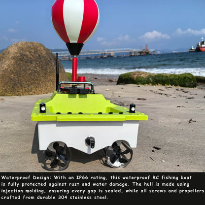 S80 Brushless Motor Super Speed ​​Saltwater RC Fishing Bait Boat con GPS per la pesca in mare con 2 sganciatori di linea, 2 batterie da 10.000 mAh, IP 66 impermeabile, portata 500 M, 5 metri/secondo 