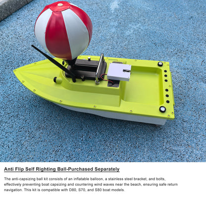 S80 Brushless Motor Super Speed Saltwater RC Fishing Bait Boat with GPS for Surf Fishing with 2 Line Releases,22,000mah Battery,IP 66 Waterproof,500M Range,5 Meters/Second