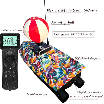 SurfCaster Pro 12V Brushless Motor Top Speed RC Bait Boat For Surf Fishing