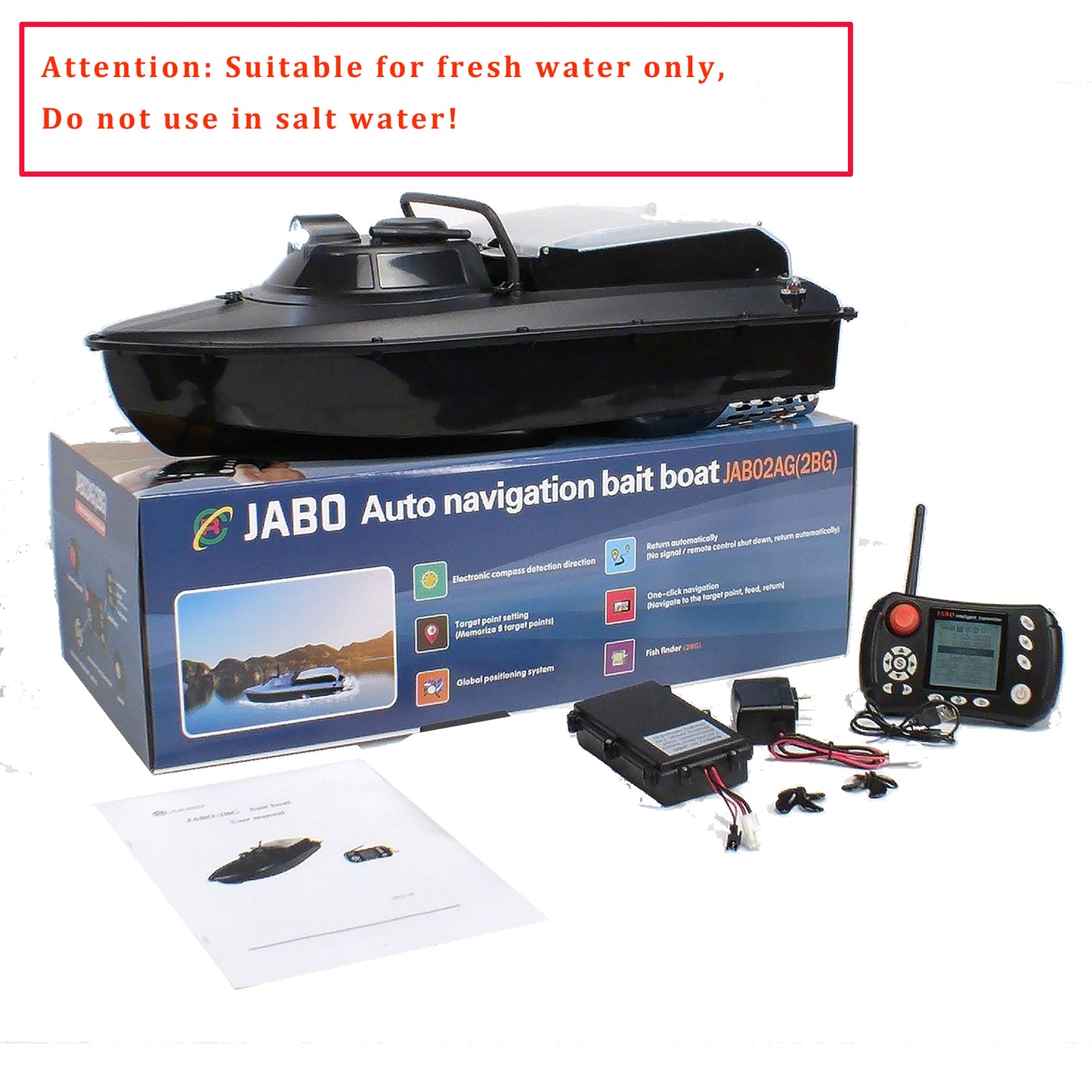 7.4V JABO2BG 2 in 1 Bait Boat with Fish Finder for Carp Fishing